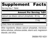 Source Naturals Melatonina vista trasera del envase para conocer la dosis y uso recomendado