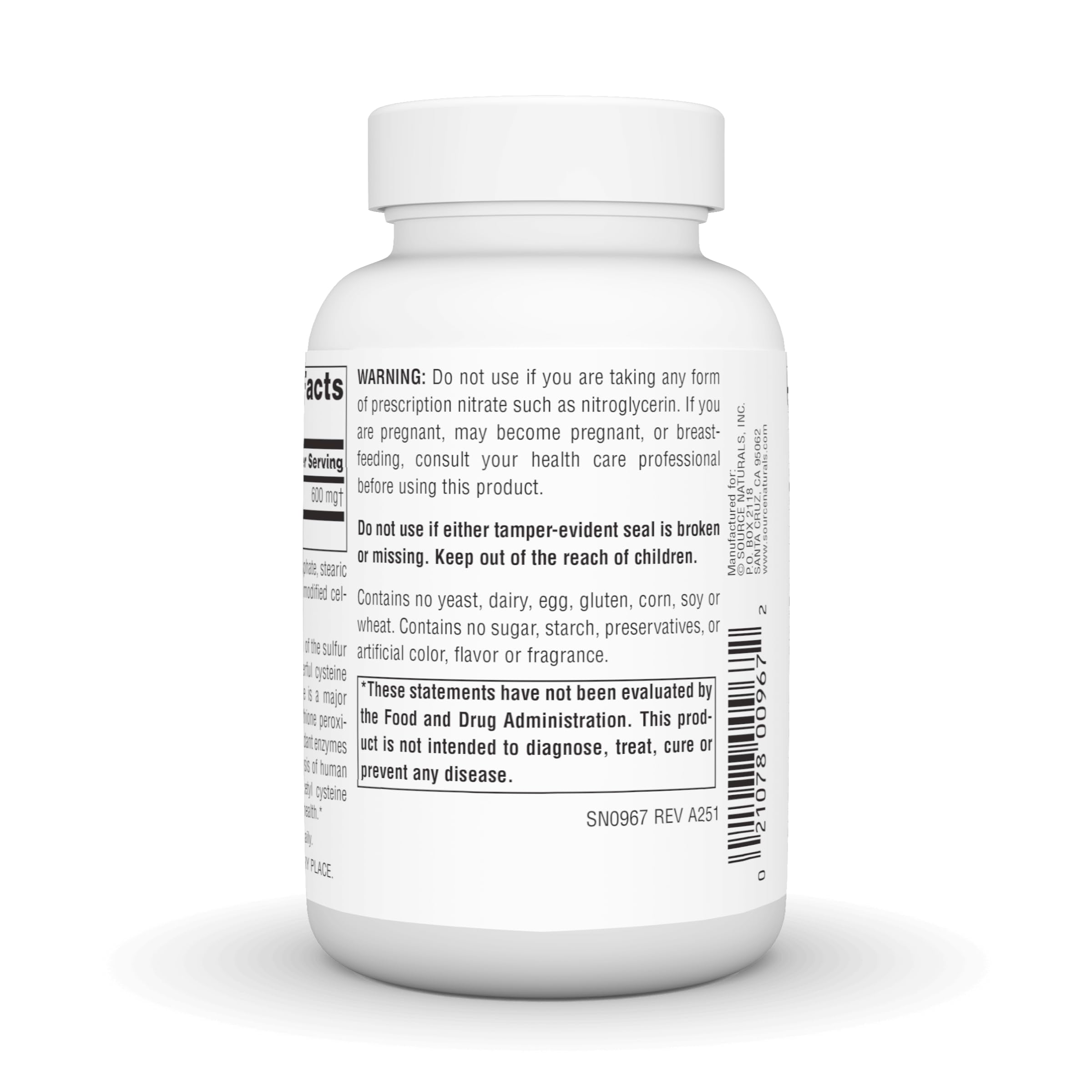 Source Naturals N-acetilcisteÃ­na tabletas fÃ¡ciles de tomar