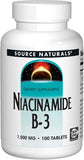 Source Naturals Niacinamida, botella de dos frascos, posible apoyo al metabolismo.
