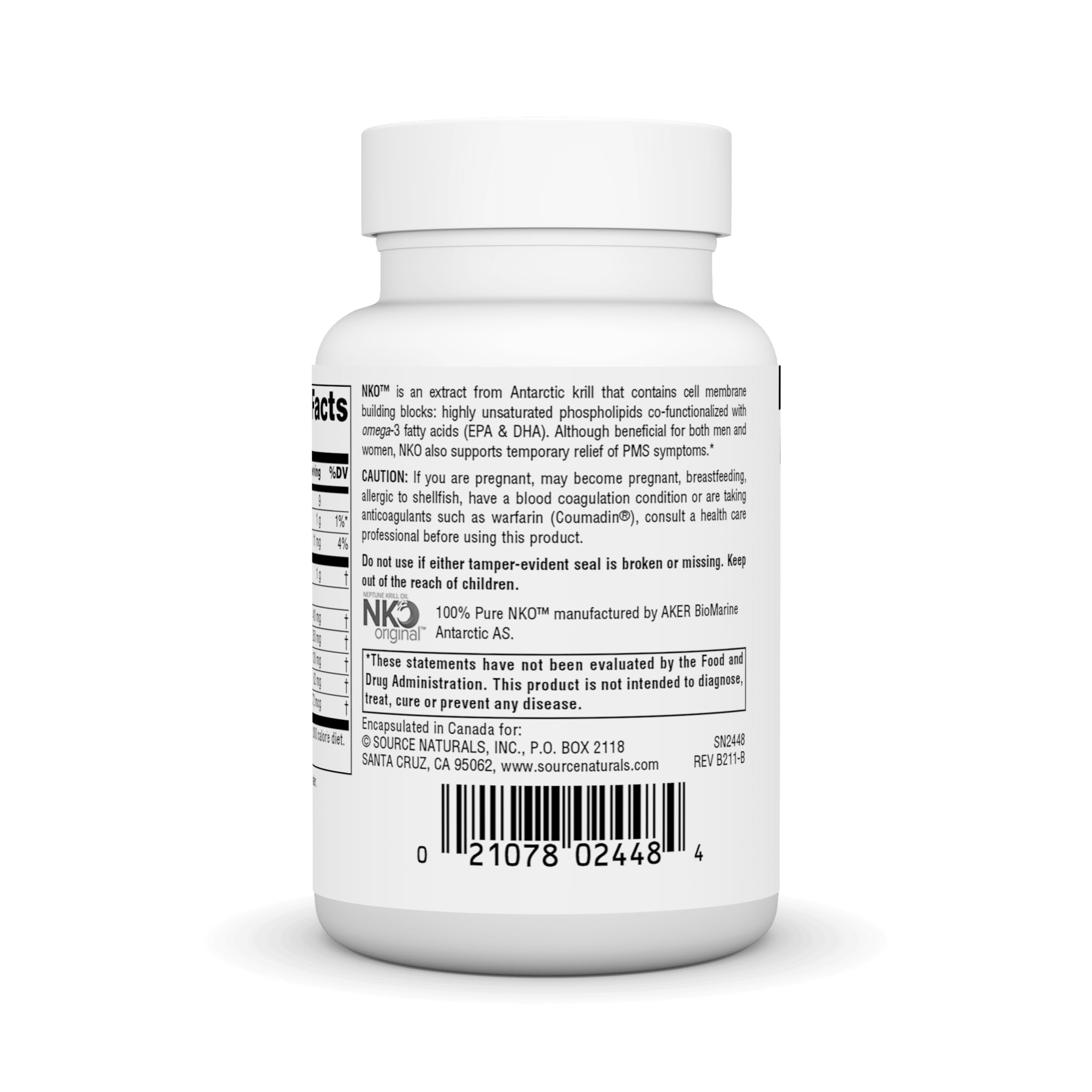 Source Naturals NKO Neptune Krill Oil, etiqueta frontal para decisión informada