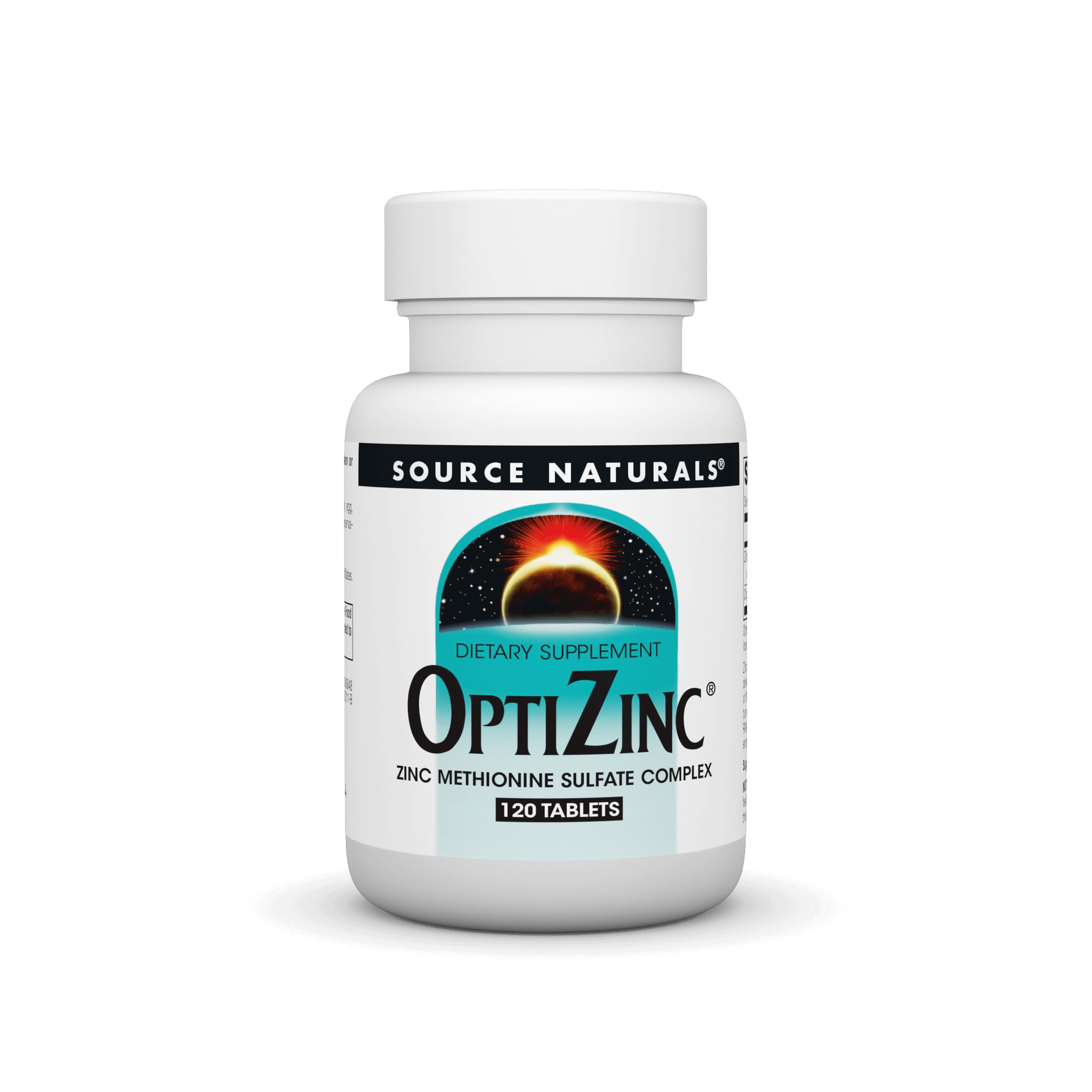 Source Naturals OptiZinc tabletas en bote para uso diario.
