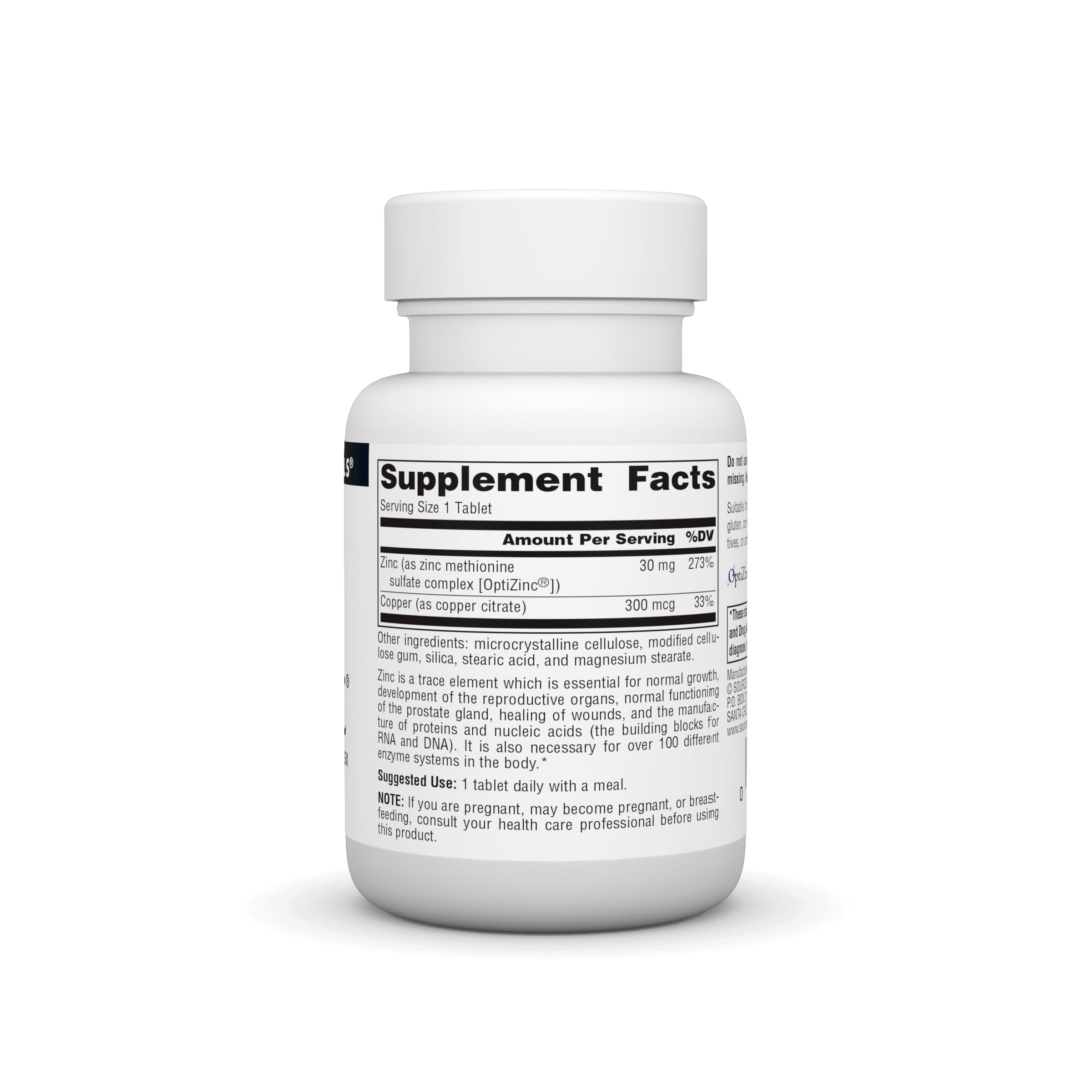 OptiZinc close-up: zinc monomethionine sulfato para mejor absorción.