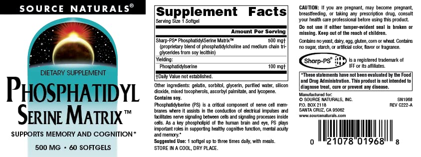 Primer plano de cápsulas softgel Source Naturals Matrix