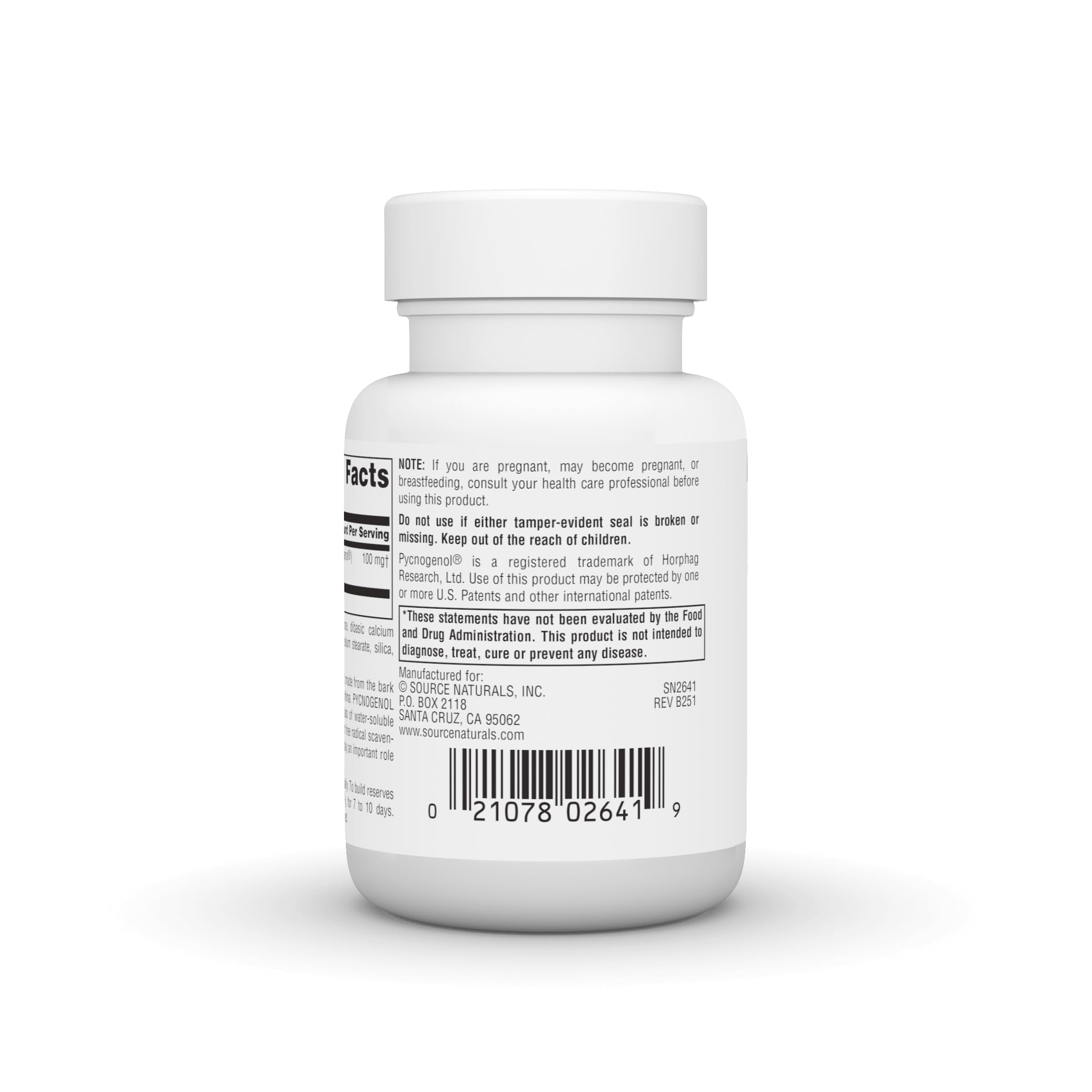 Source Naturals Pycnogenol caja de empaque para compra informada