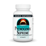 Frasco Source Naturals Pycnogenol Supreme para apoyo antioxidante diario.