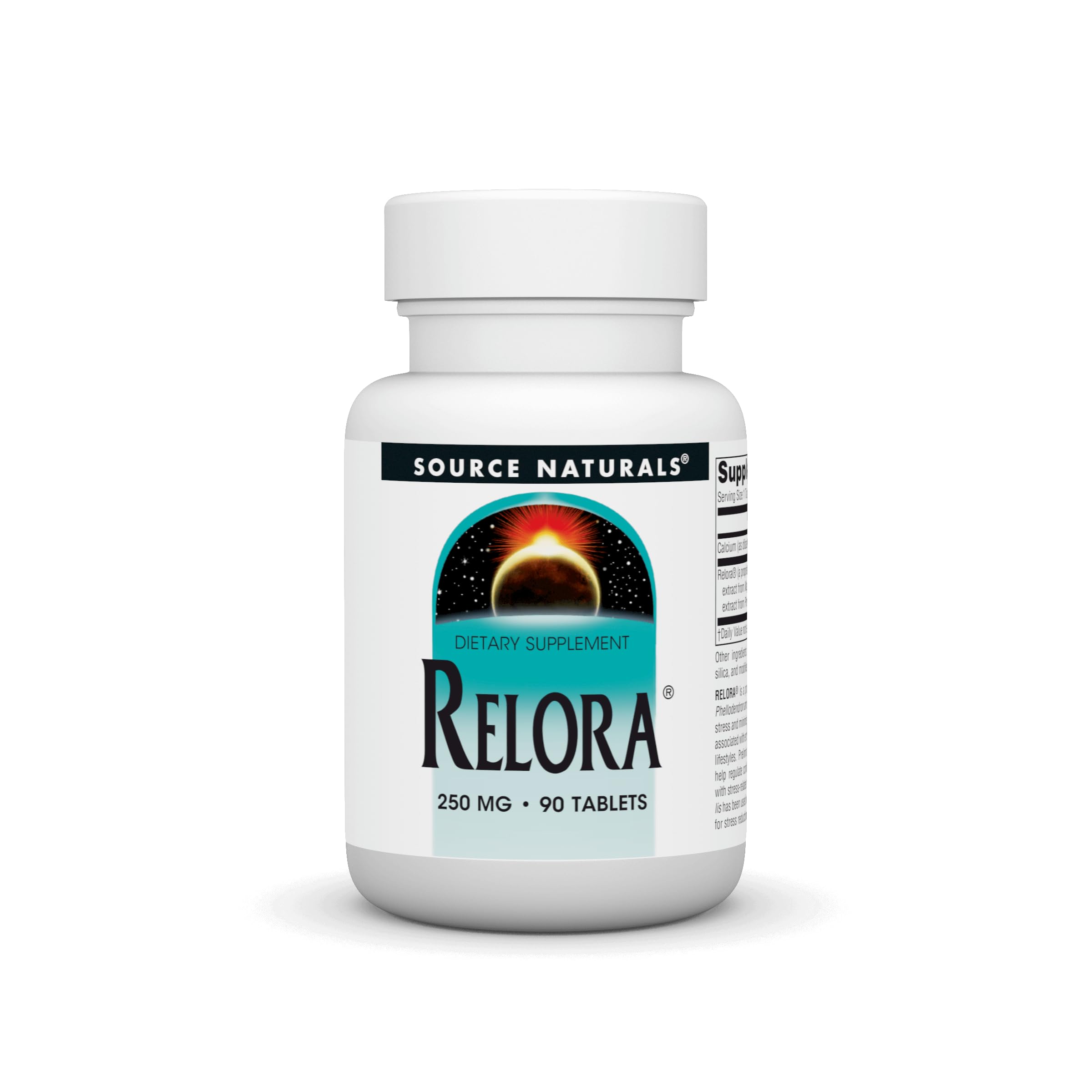 Source Naturals Relora: botella con tabletas para manejo del estrés diario.
