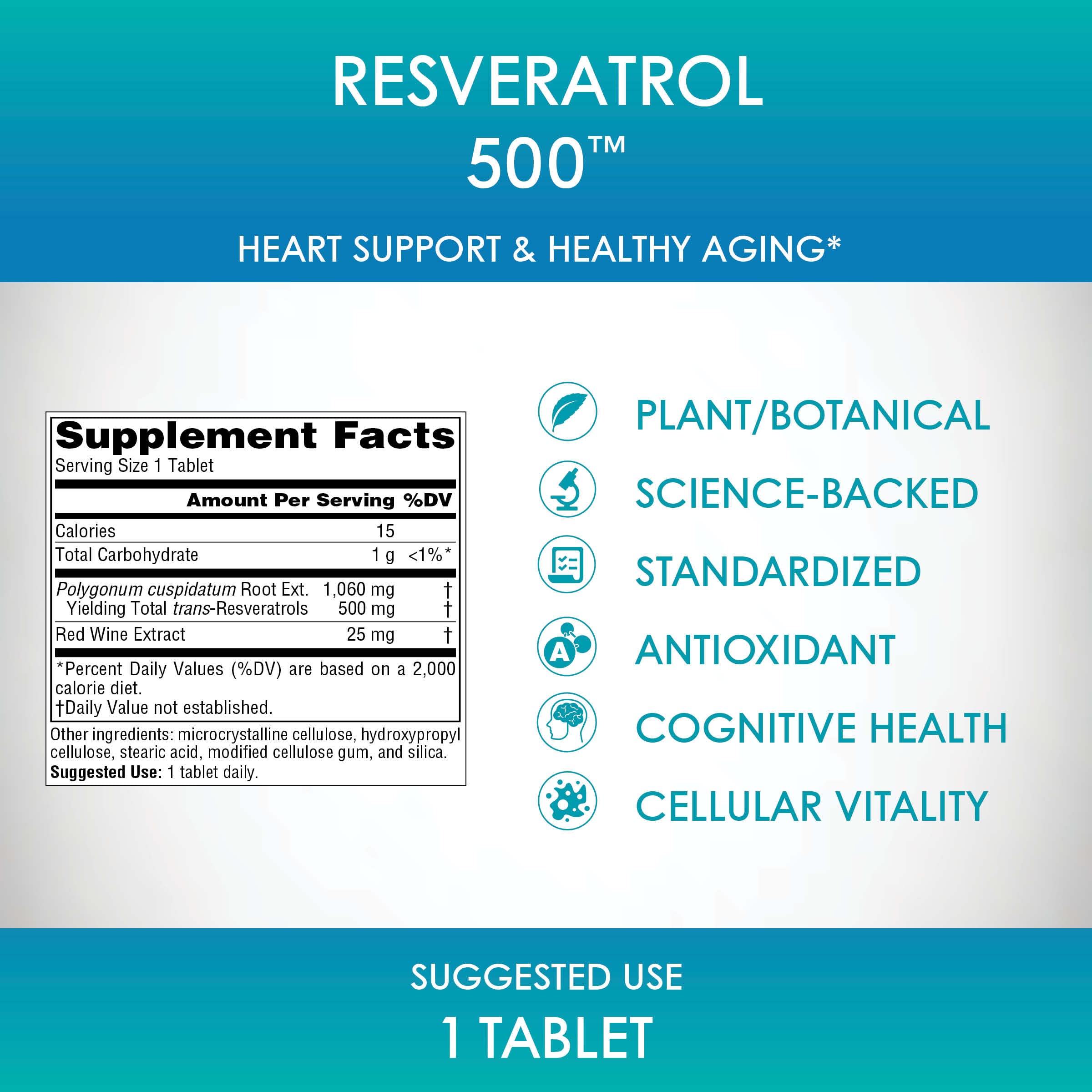 Source Naturals Resveratrol 550, presentación atractiva en empaque.