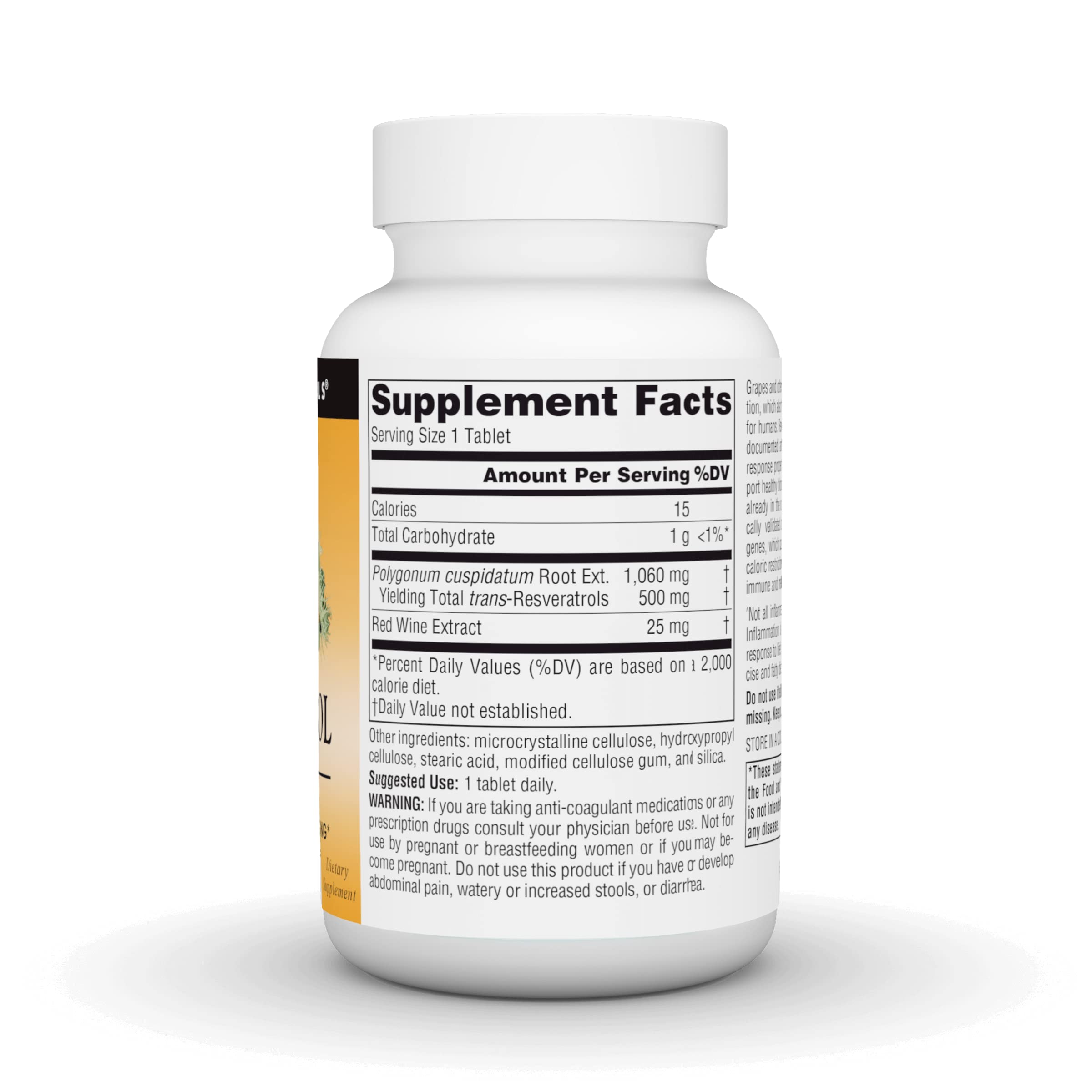 Source Naturals Resveratrol 550, tableta individual para envejecimiento saludable.