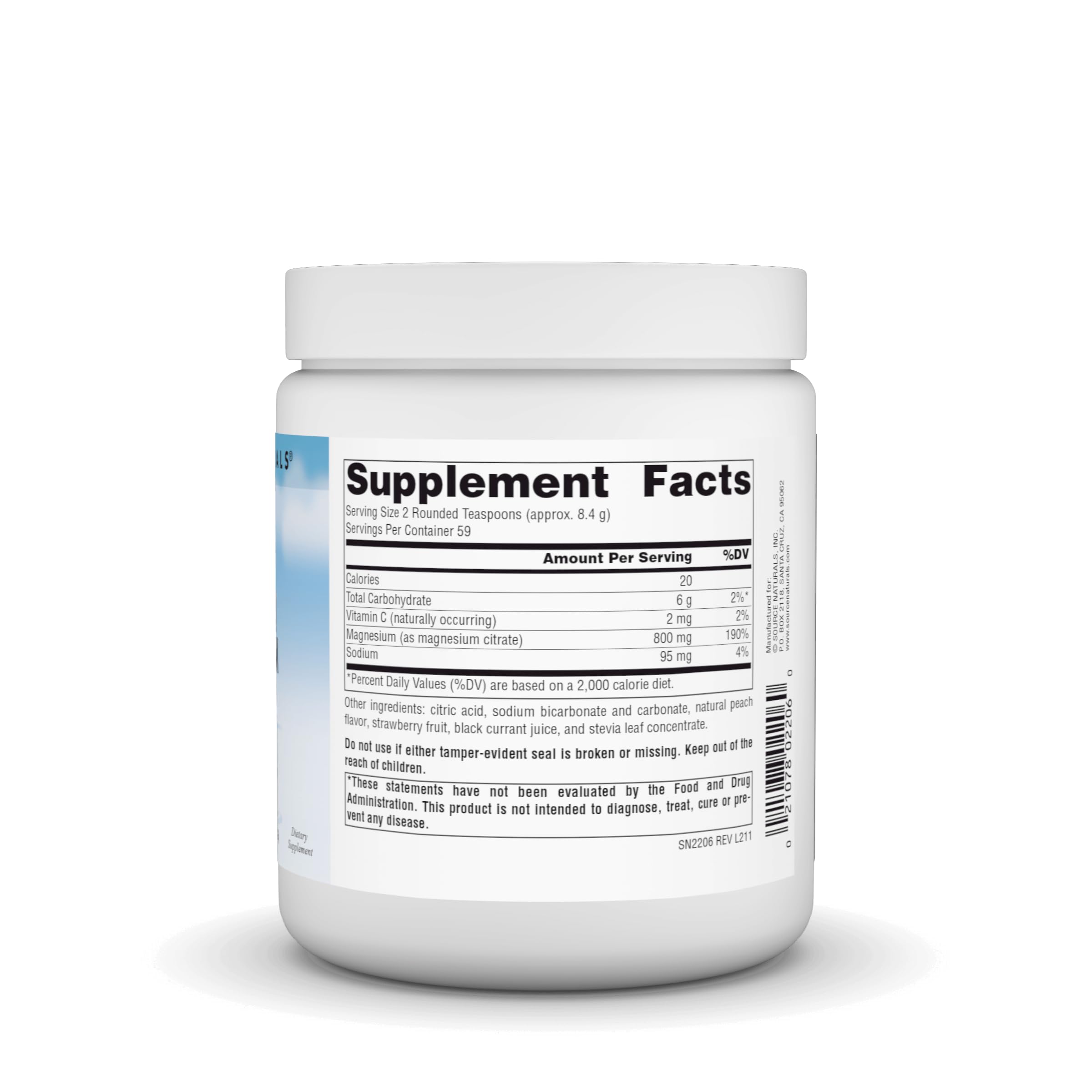 Source Naturals Serene Magnesio se disuelve fácilmente en agua caliente.