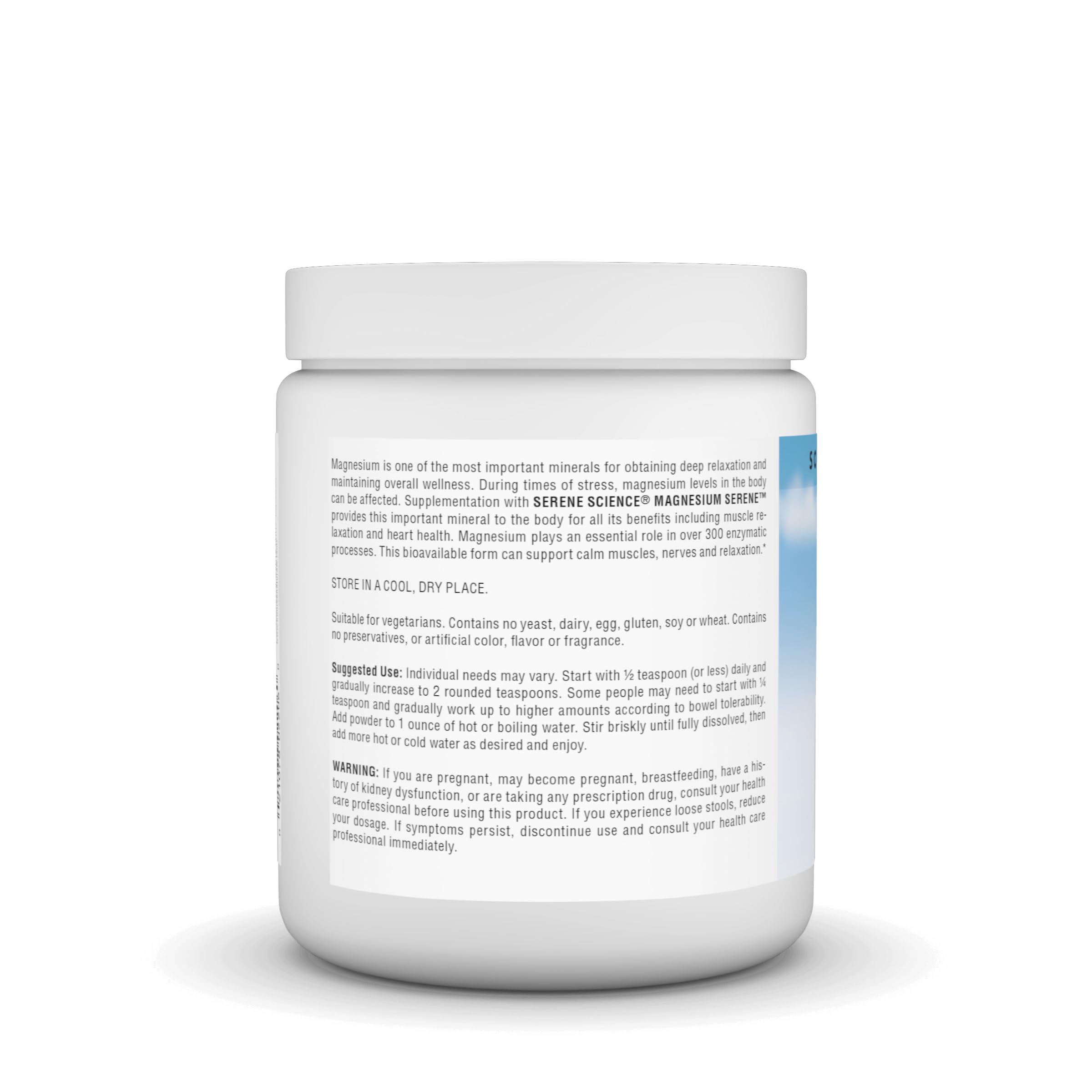 Taza con bebida sabor frambuesa de Magnesio Serene para momentos de calma.