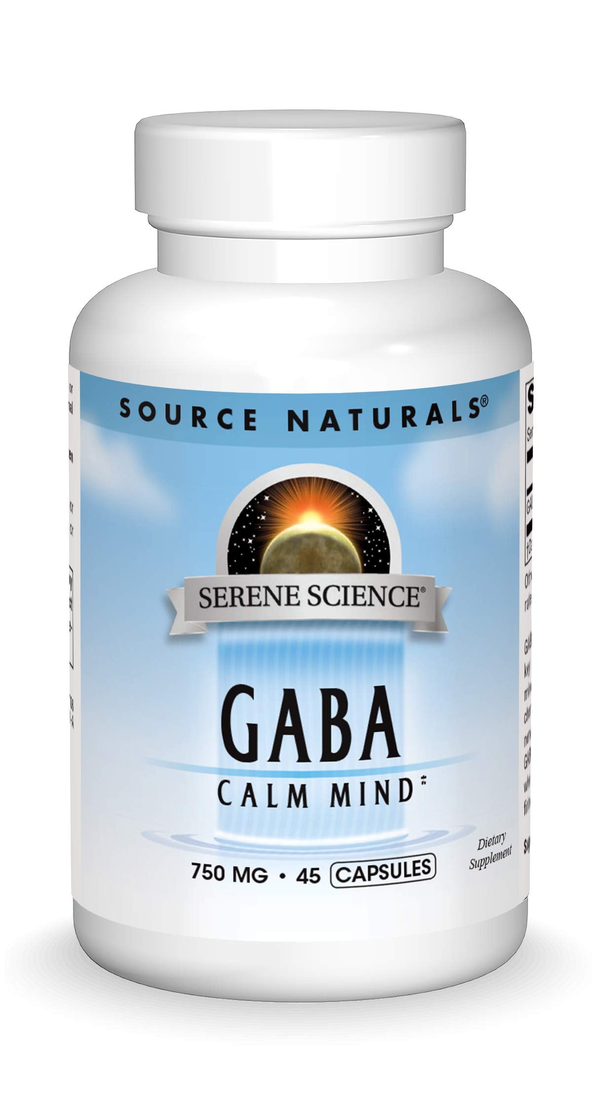Source Naturals Serene Science GABA en botella, apoyo a la relajación diaria.