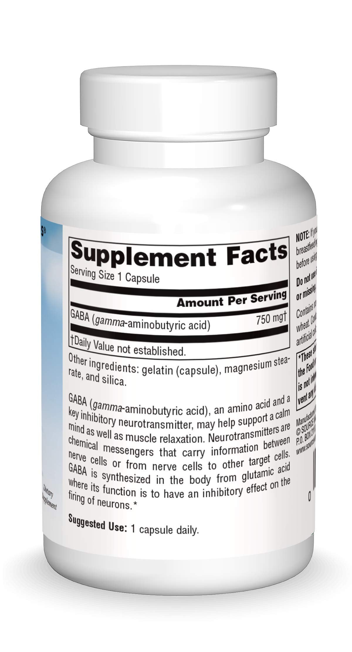 Source Naturals Serene Science GABA, dosificación clara, ayuda potencial para descansar mejor.