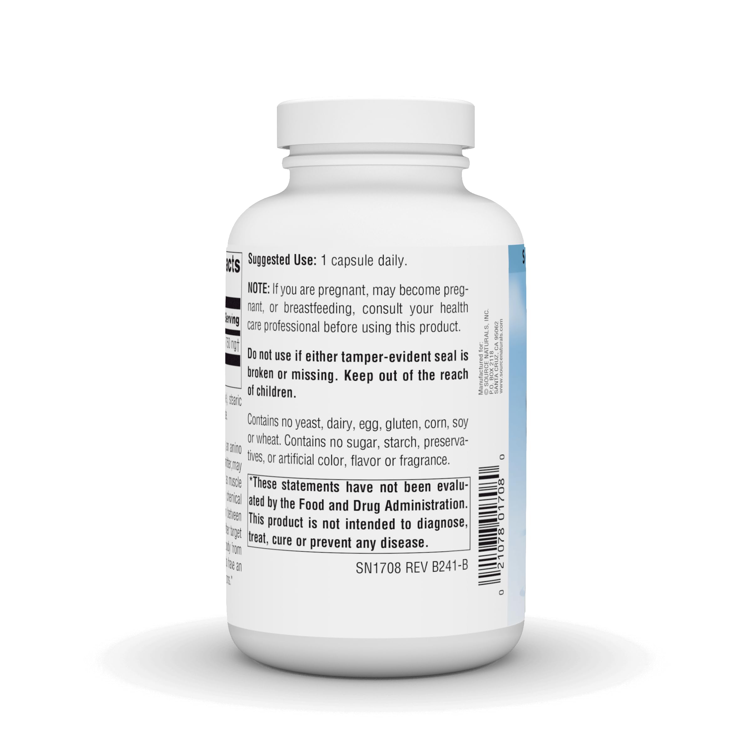 Source Naturals Serene Science GABA: etiqueta clara favorece la decisión de compra.