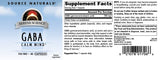 Source Naturals Serene Science GABA etiqueta legible, información transparente sobre el producto.