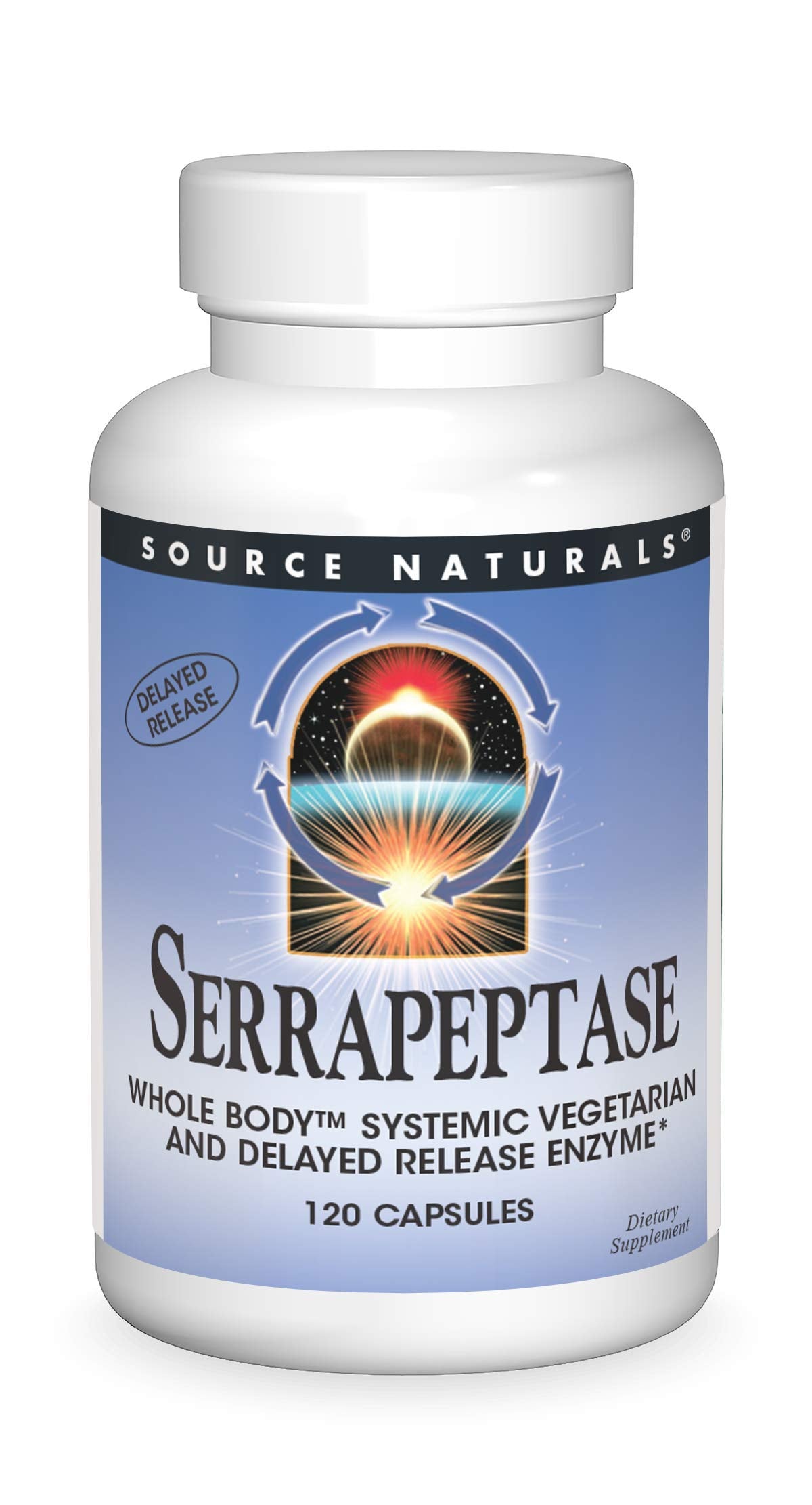 Source Naturals Serrapeptase: cápsula de liberación retardada para uso diario.