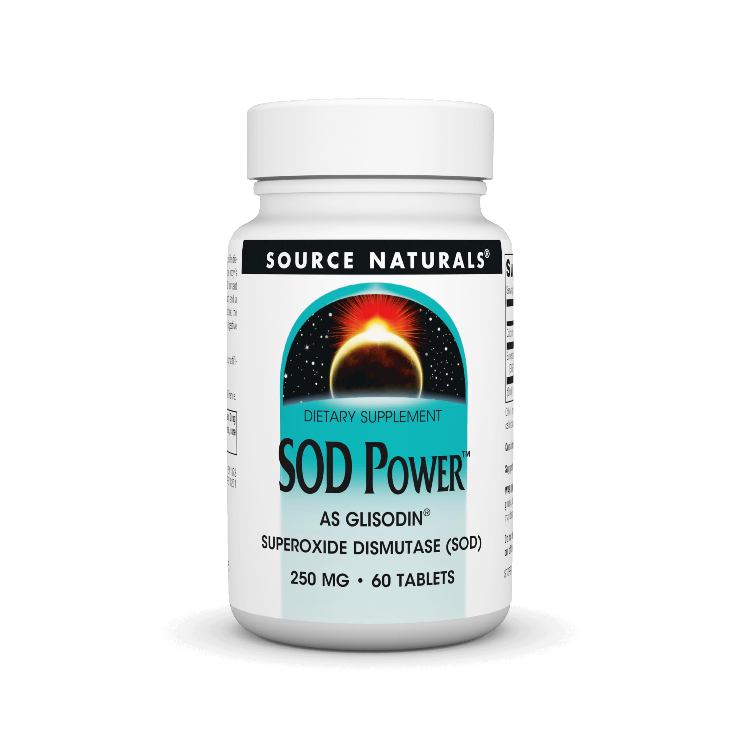 Source Naturals SOD Power tabletas 250 mg para uso diario y cuidado celular.