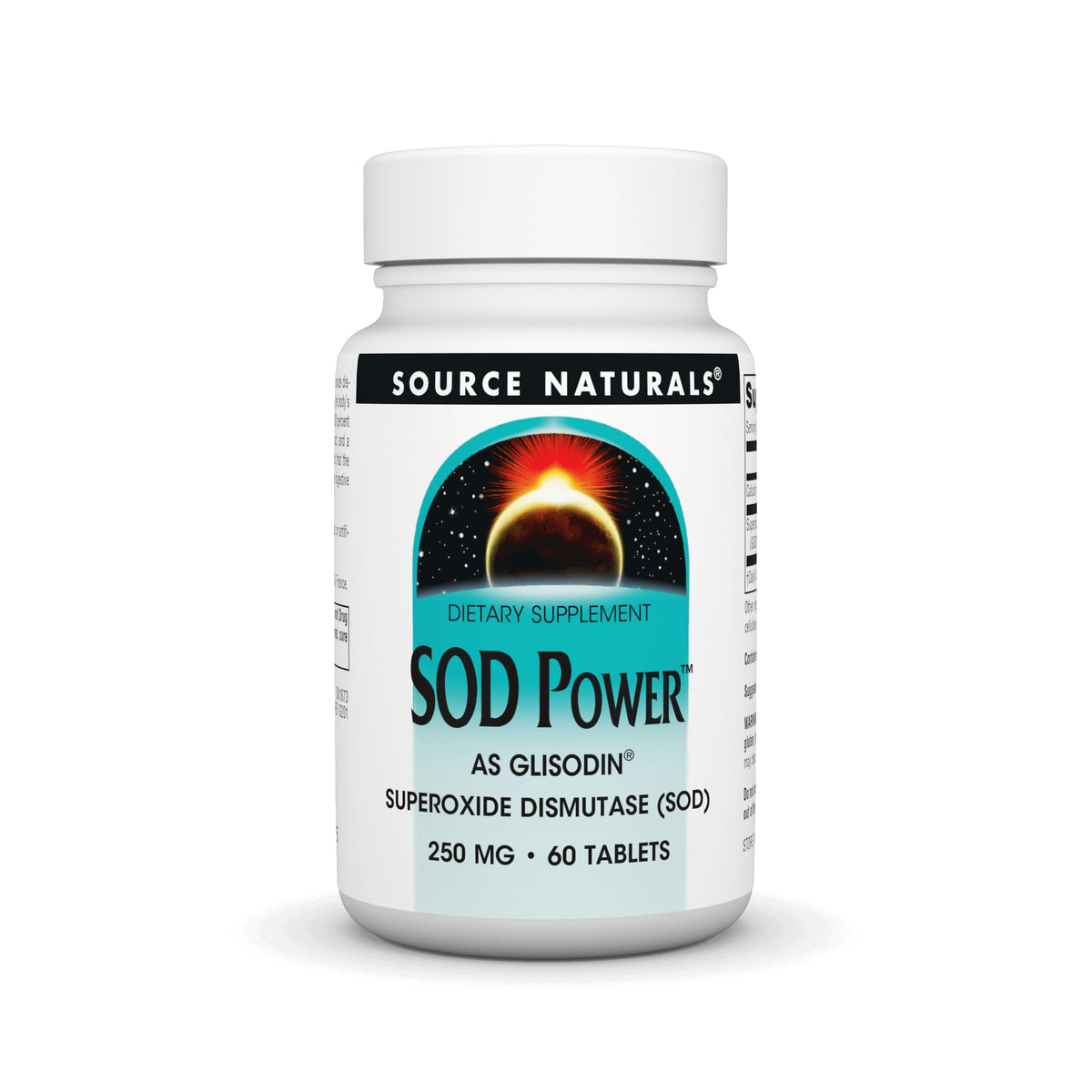 Source Naturals SOD Power tabletas 250 mg para uso diario y cuidado celular.