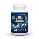 Source Naturals Sleep Science melatonina 1 mg lingotes naranja, inicio de sueño suave.