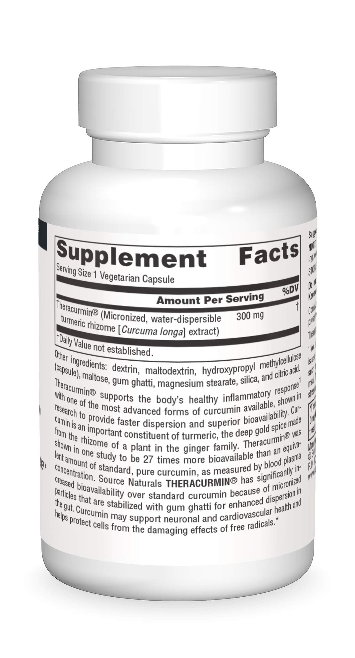 Source Naturals Theracurmin, etiqueta de calidad y composición clara