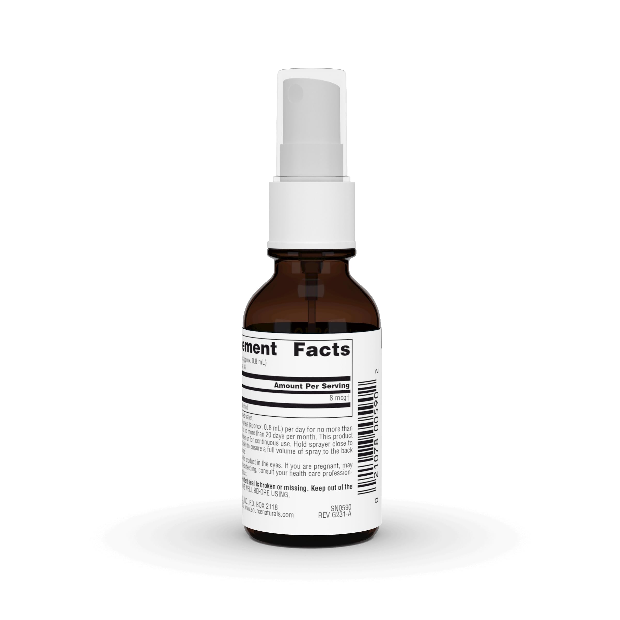 Source Naturals Ultra Plata Coloidal Spray, etiqueta con información de uso responsable.