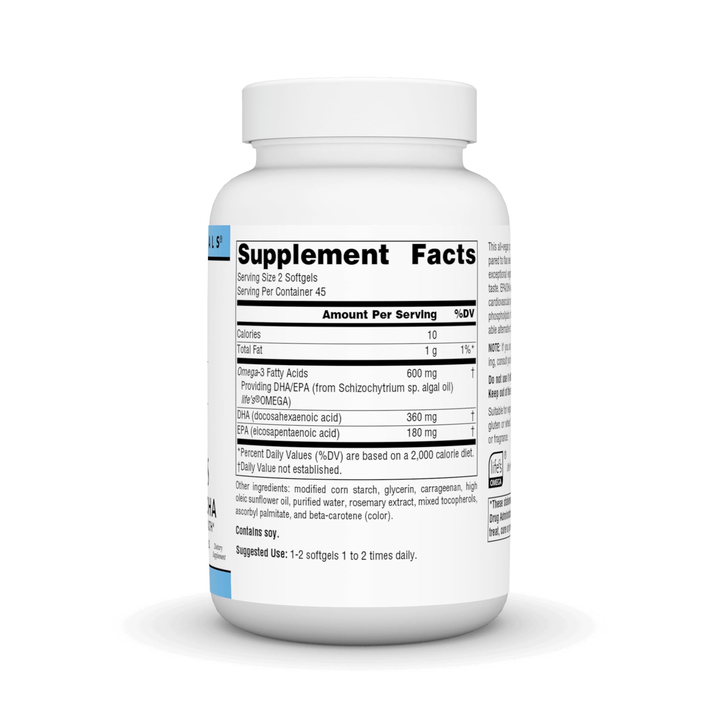 Source Naturals Omega 3 vegano en cápsulas, fuente de EPA y DHA.