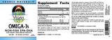 Etiqueta nutricional de Source Naturals Omega 3 vegano, beneficios diarios.