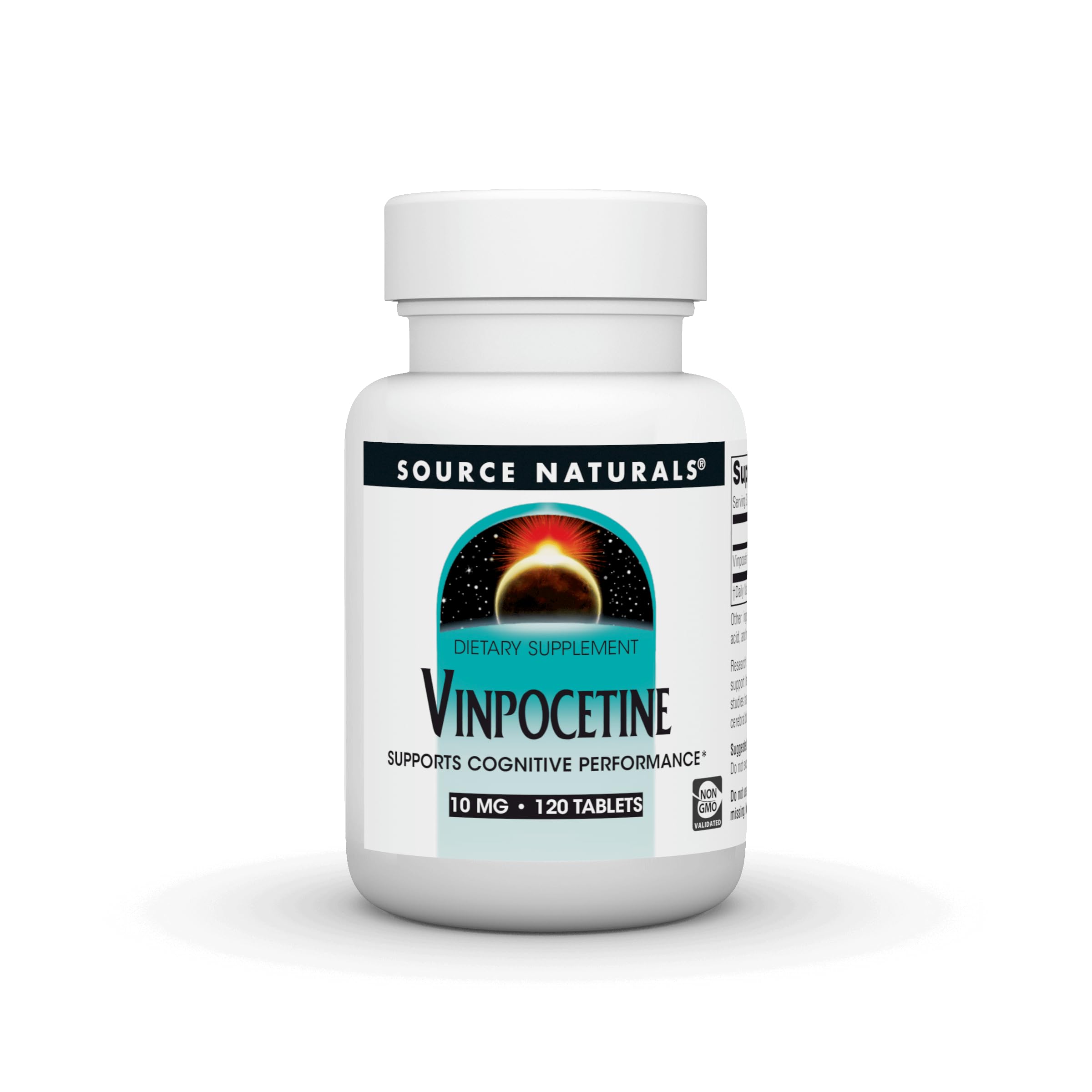 Source Naturals Vinpocetina en botella con cápsulas para claridad mental.