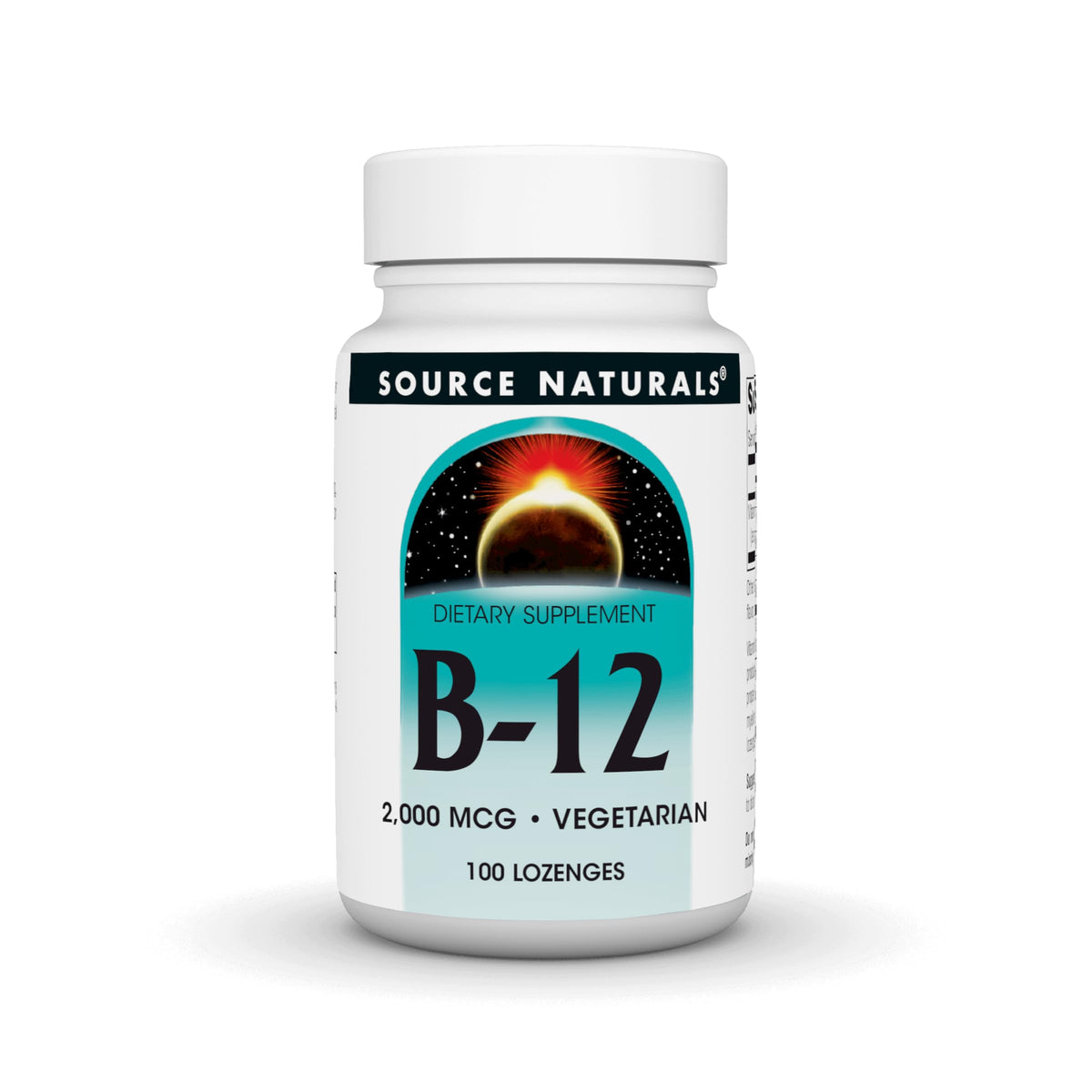 Source Naturals Vitamina B-12 2000 mcg, botella, apoyo a la energía diaria