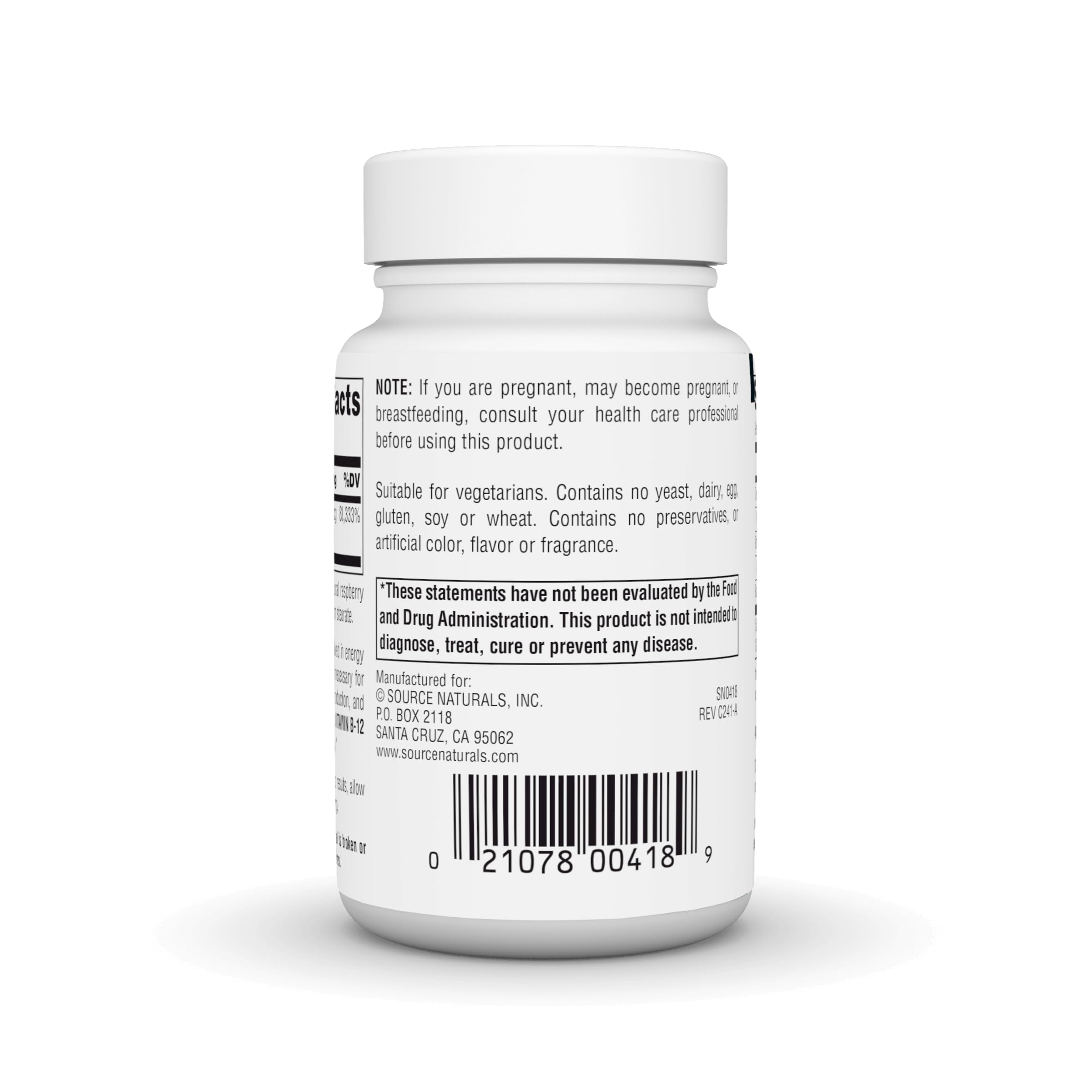 Source Naturals Vitamina B-12 2000 mcg, etiqueta frontal para uso diario