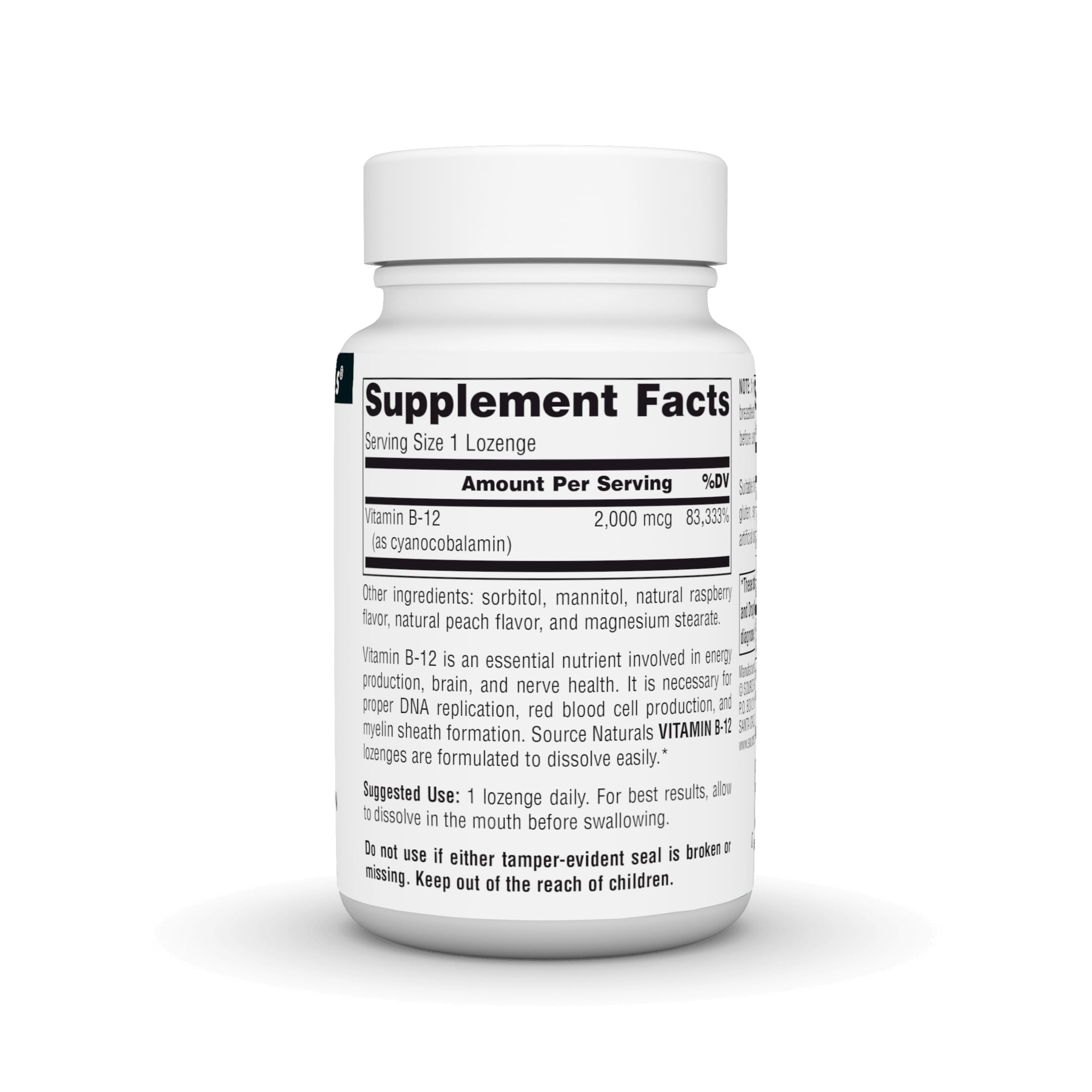 Source Naturals Vitamina B-12 2000 mcg, pastillas disolución en la boca para claridad mental