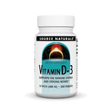 Source Naturals Vitamina D3 400 UI: frasco con tabletas para apoyo óseo.