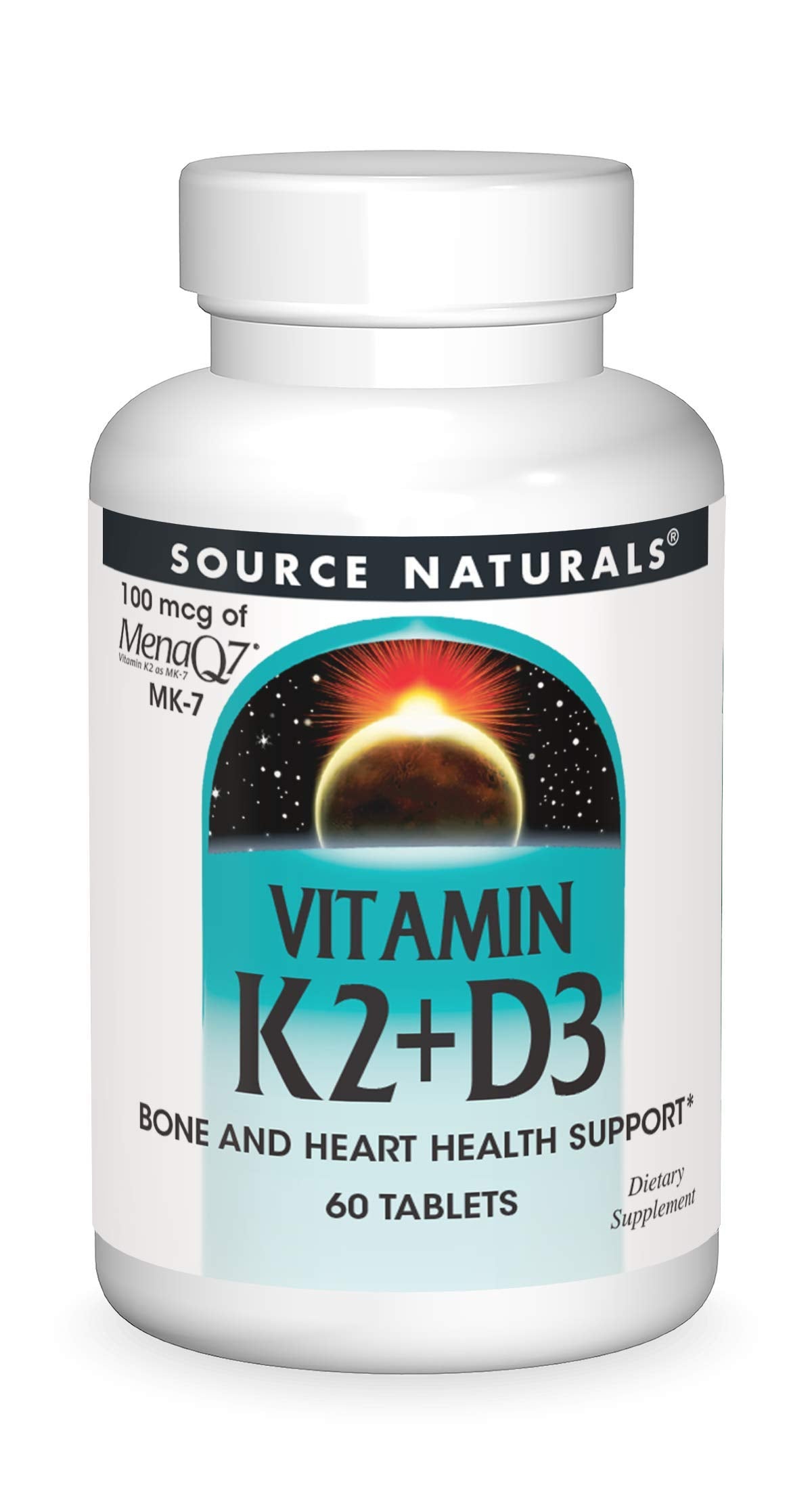 Source Naturals Vitamina K2+D3 en bote, suplemento para apoyo óseo y cardiovascular