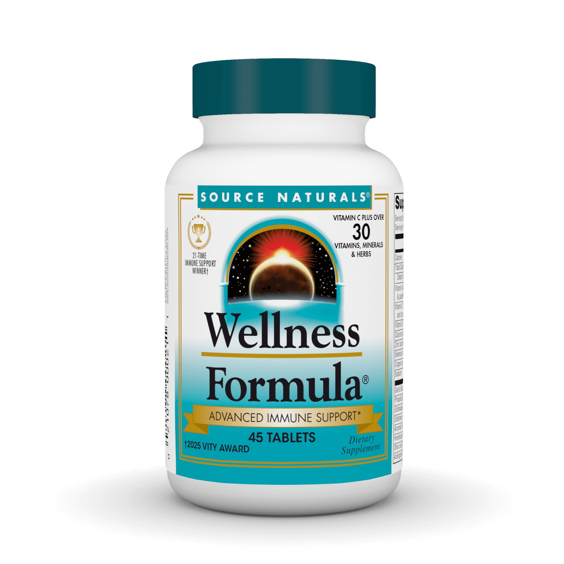 Source Naturals Wellness Formula pastillas: apoyo diario para defensa inmune potencial.