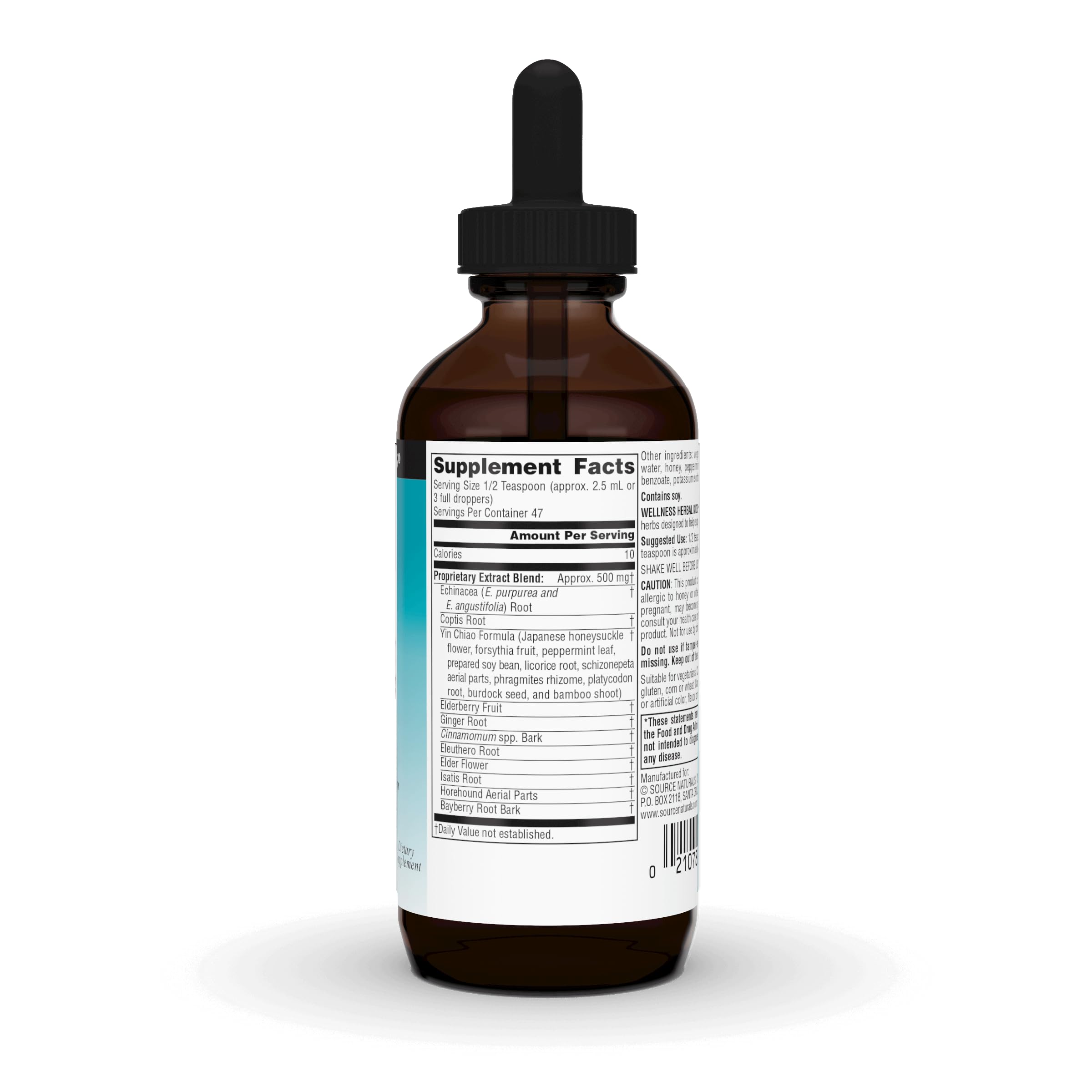 Source Naturals Wellness Herbal Kids, etiqueta-producto, mezcla de hierbas para defensas naturales.