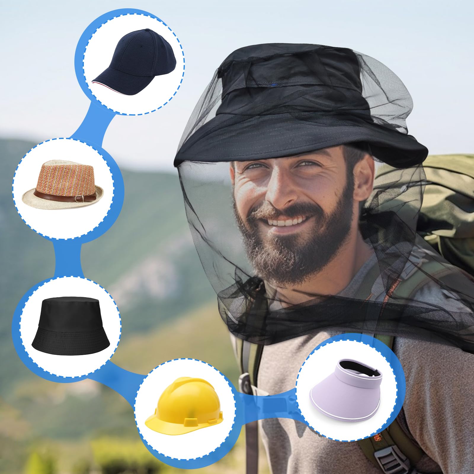 South to East Mosquito Head Net: 620 agujeros por pulgada para mejor flujo de aire