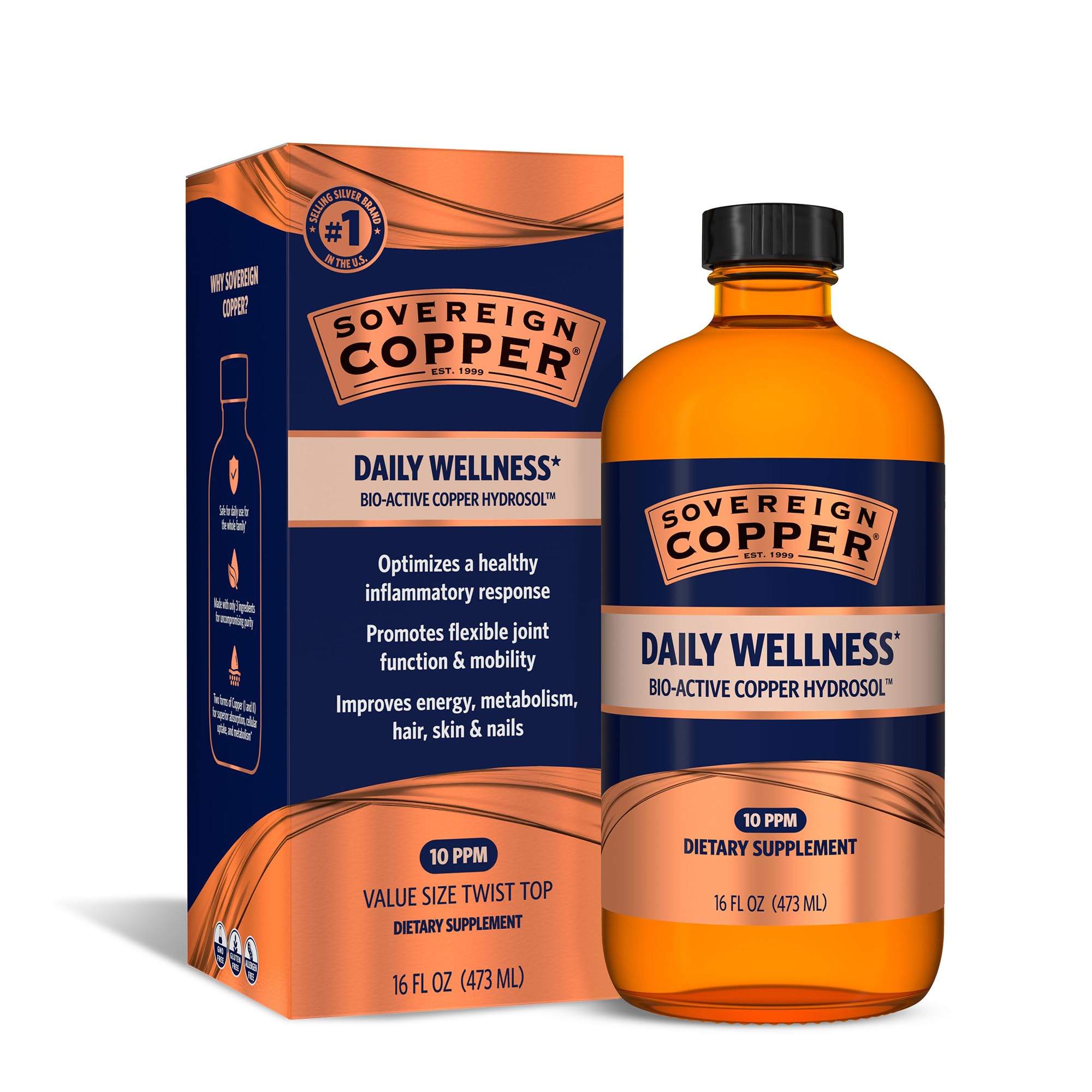 Sovereign Copper Botella Cristal: protege la pureza y facilita el uso diario.