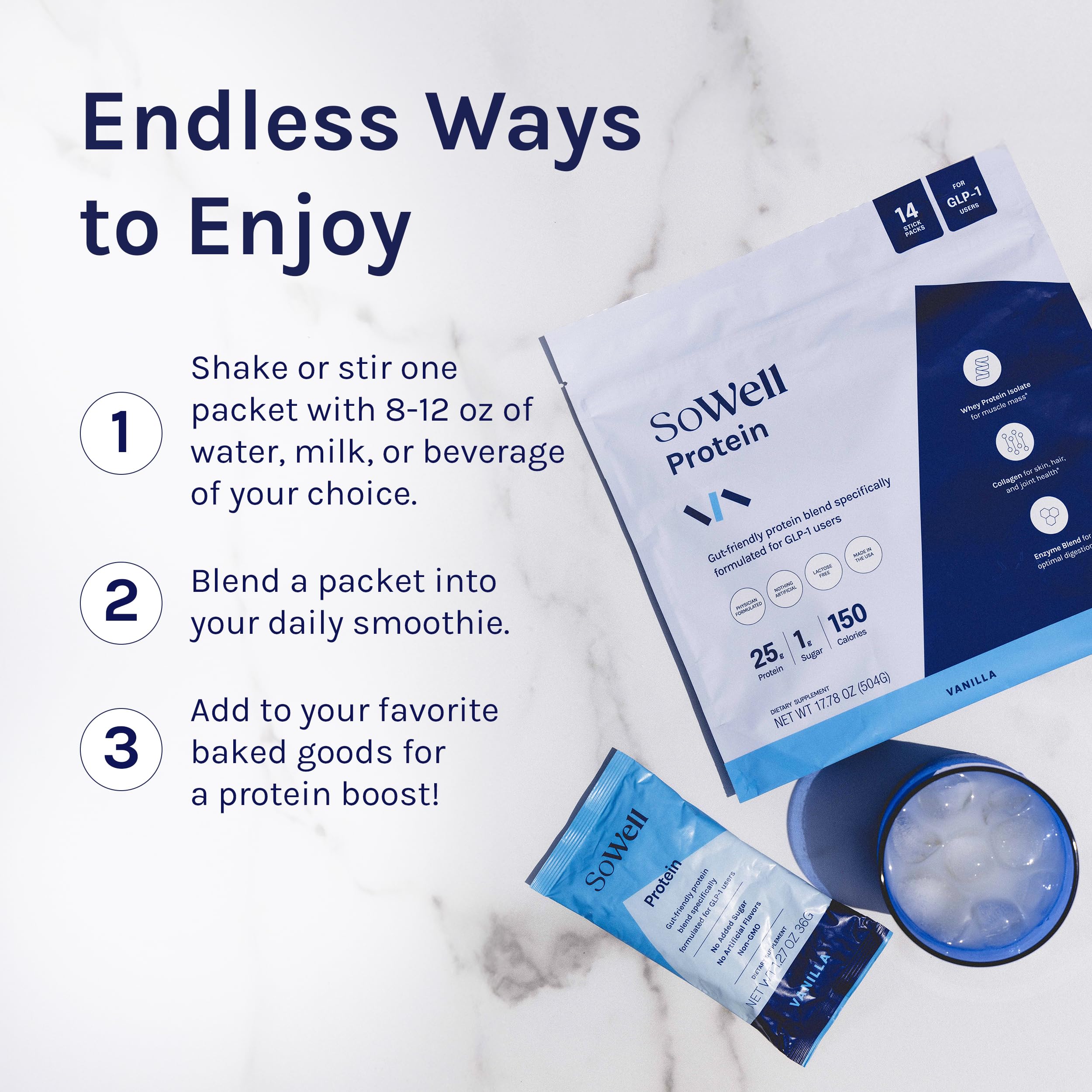 SoWell GLP-1 Protein Vanilla ideal tras entrenamientos para recuperación.