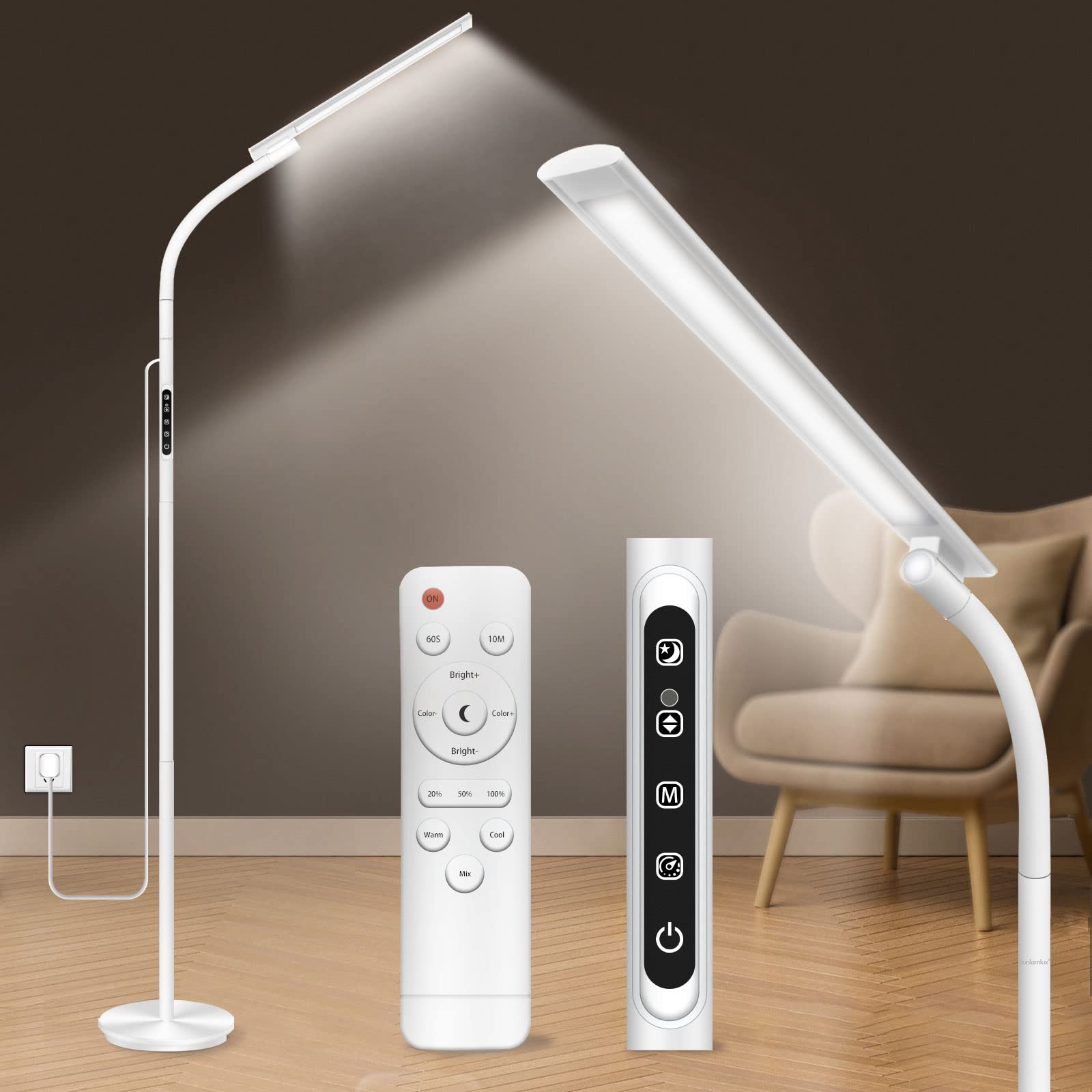 Sozapooty lámpara terapia con 10000 lux para iluminación de interiores