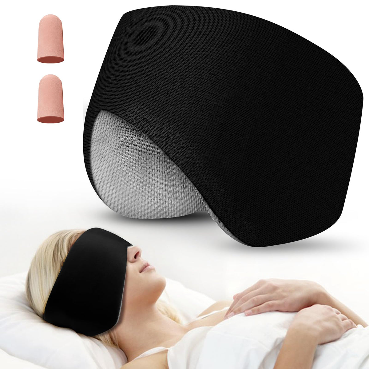 spacepower máscara de ojos con banda ajustable para dormir bloquea la luz
