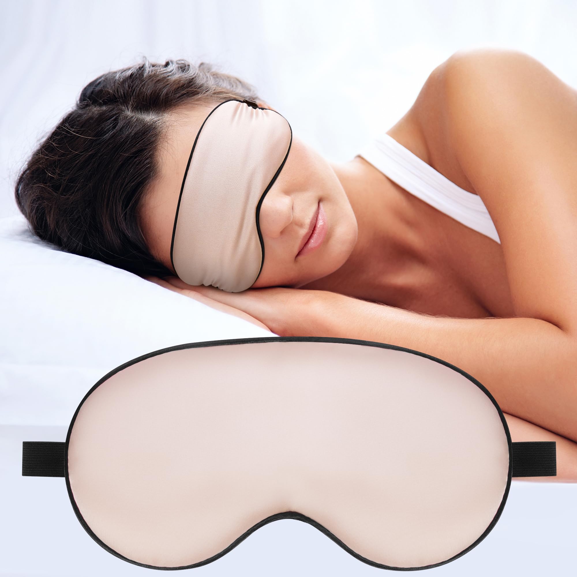 SpacePower mascarilla ojos seda rosa ligera y portátil