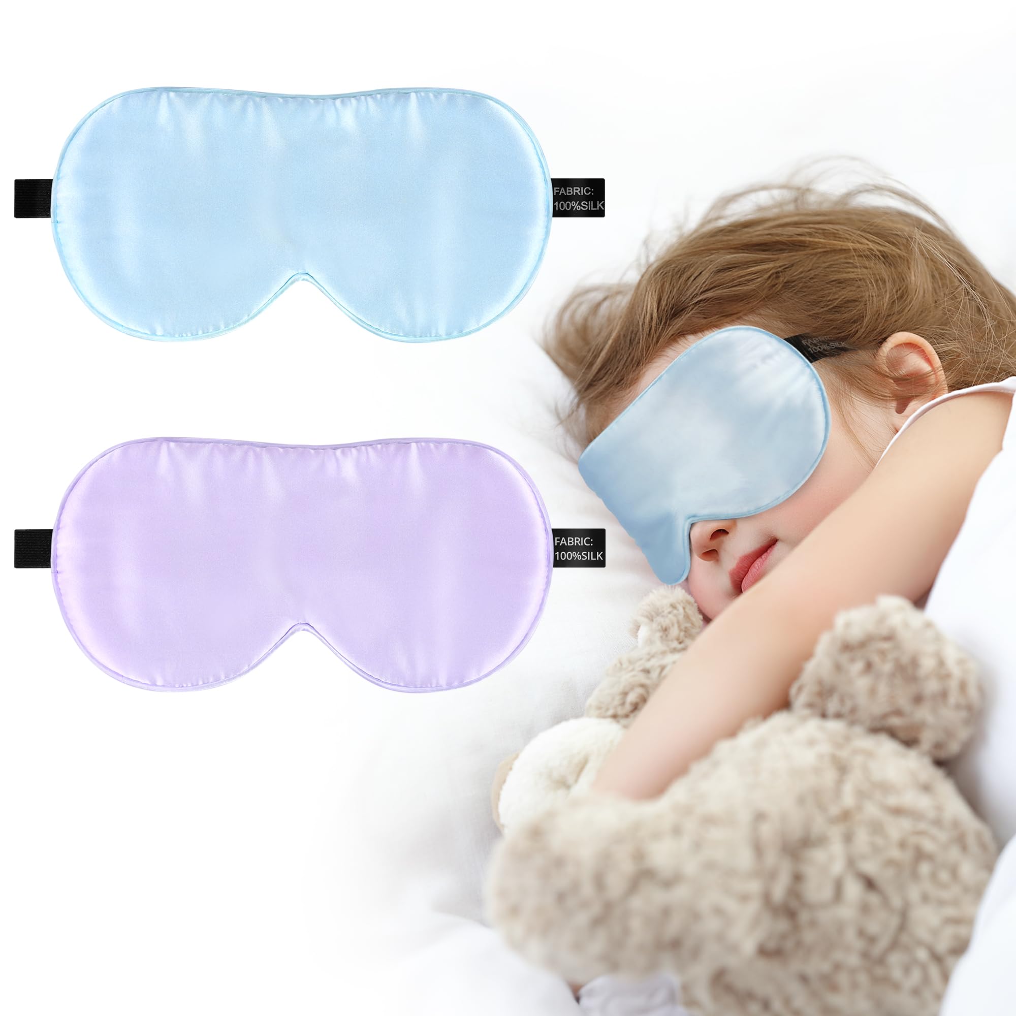 SpacePower mascarilla seda para niños, vista frontal, suave y segura para piel sensible