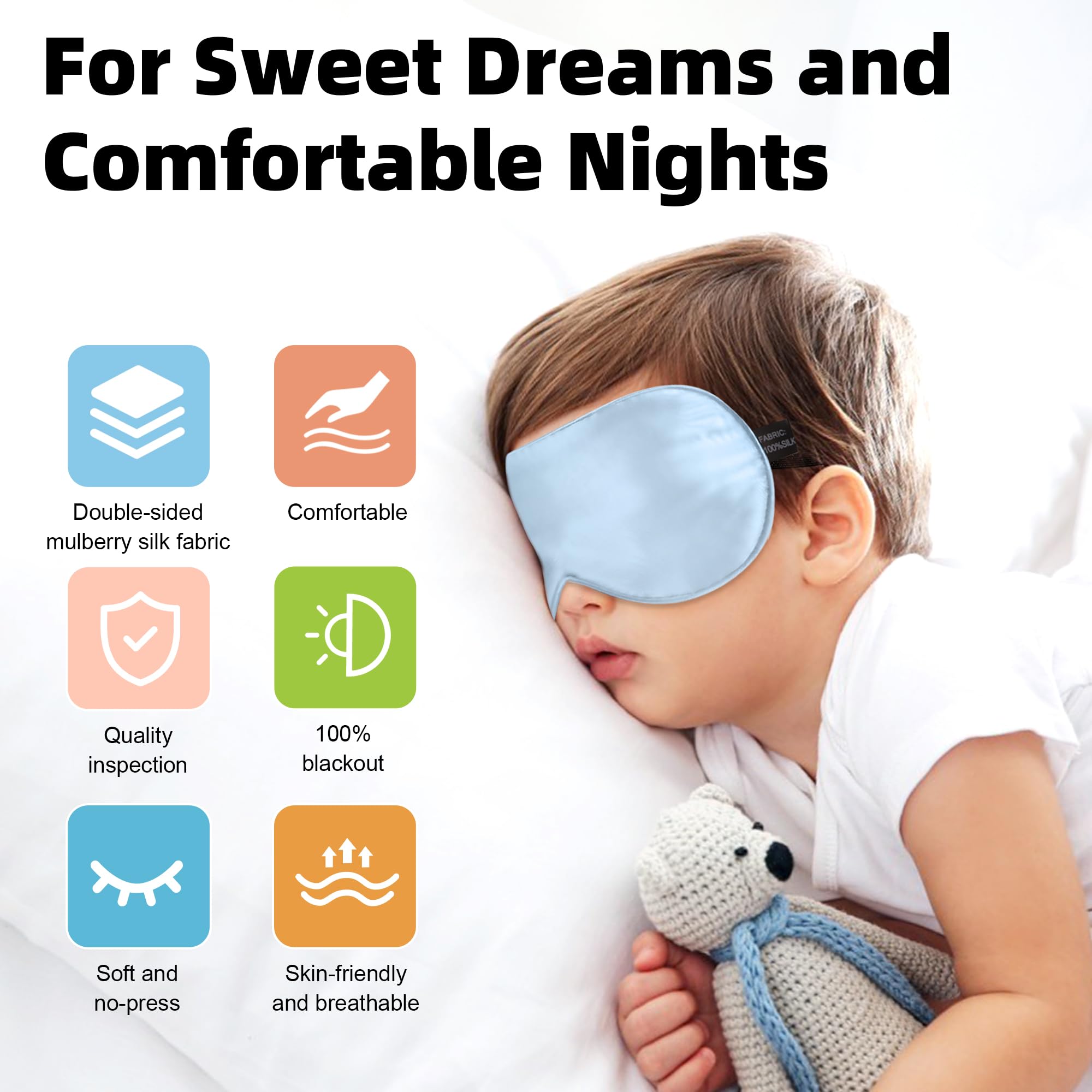 SpacePower mascarilla seda para niños, recorte nasal para mayor comodidad