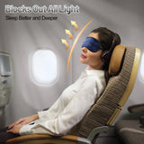 SpacePower mascarilla seda negra portátil para dormir en avión