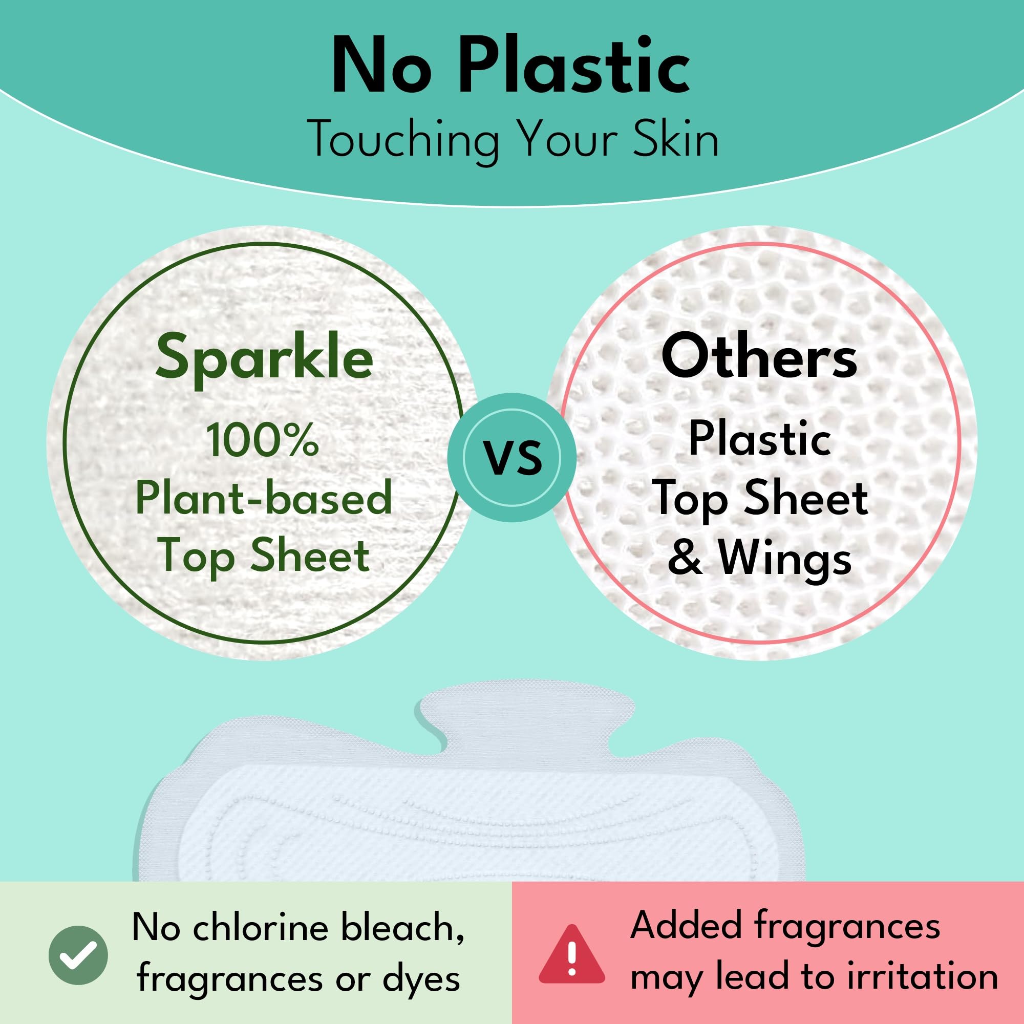 Sparkle base vegetal en todas las capas mantiene limpieza sin cloro
