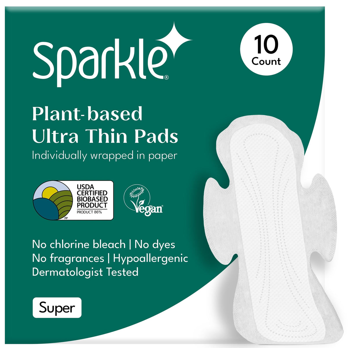 Sparkle compresas sanitarias ultrafinas con alas para mayor comodidad durante todo el día