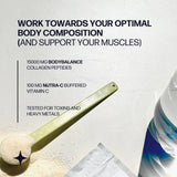 Etiqueta de Sparkle Muscle Boost destaca BODYBALANCE y Vitamina C.