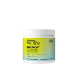 Sparkle Wellness Verisol polvo colágeno tropical en empaque, piel radiante.