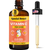 Special Breed vitamina C para perros, frasco fácil de usar para administración diaria.