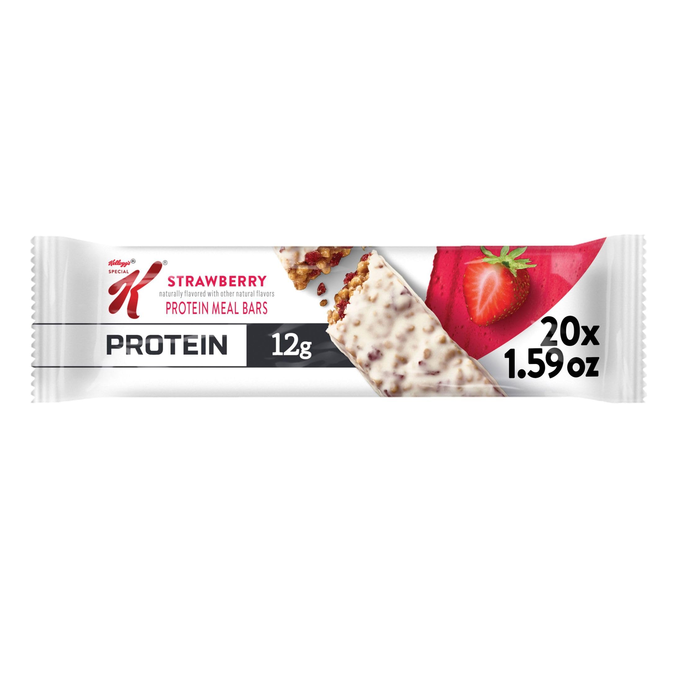 Special K Protein Bars capa cremosa de fresa, snack rápido.