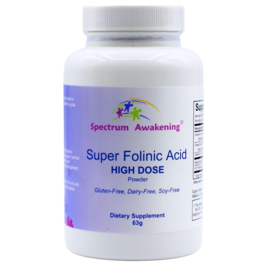Spectrum Awakening: ácido fólico folínico de alta dosis en polvo, empaque práctico para soporte diario.